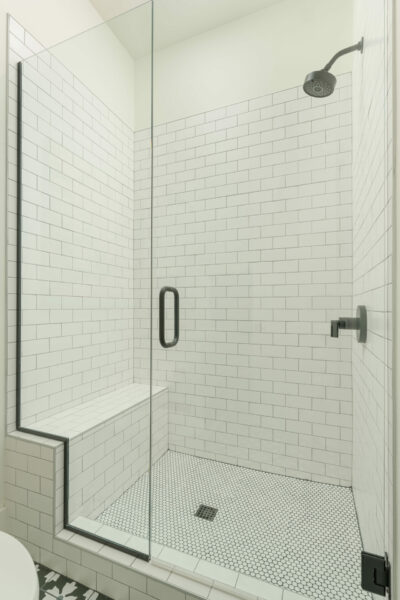 Shower with subway tile